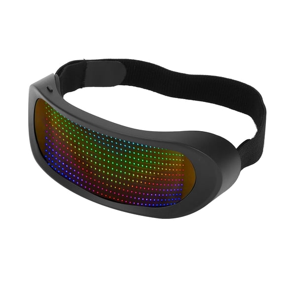 M Buder LED Light Up Glasses 4 Modes Frameless 12x36 Pixels APP Control BT Full Color Luminous Glasses, 7.87 inches / 20 cm