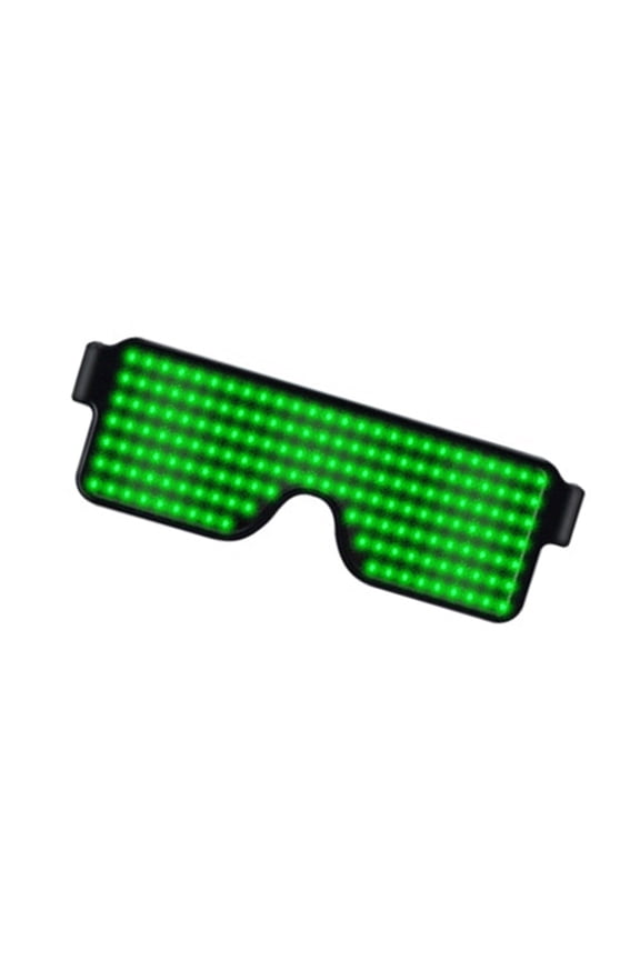LED Lighted Glasses USB Rechargeable 8 Patterns Luminous Eyeglasses for Party Costumes, Green