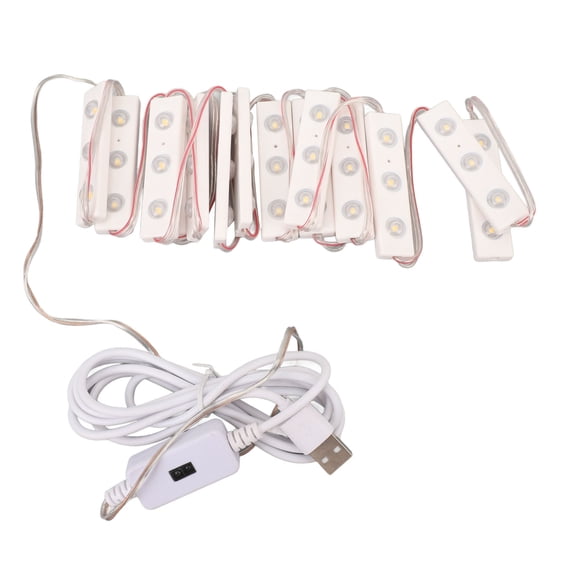 M Buder LED Vanity Mirror Lights Strip for Makeup Dressing Table, USB Powered Stepless Dimmable Bathroom Wall Mount Light Fixture with 42 Bulbs, Nature White Lighting, 12 inches / 30.5 cm, New