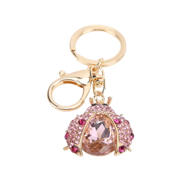 M Buder Ladybug Car Keychains Pink Cute Insect Purse Charm Backpack Accessories Animal Key Rings for Women and Girls