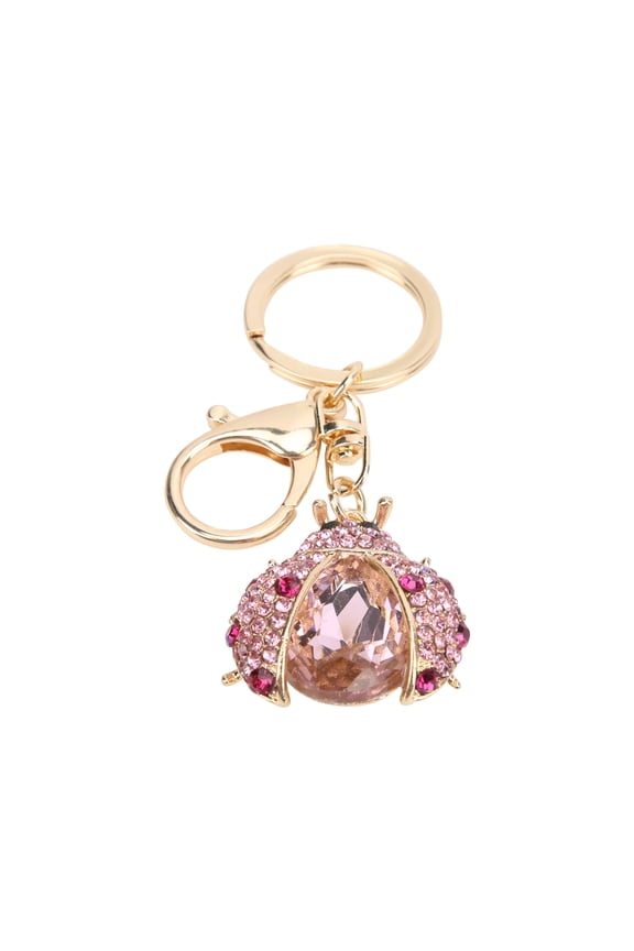 Ladybug Car Keychains Pink Cute Insect Purse Charm Backpack Accessories Animal Key Rings for Women and Girls