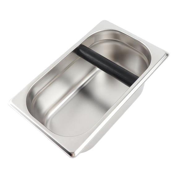 M Buder Large Stainless Steel Coffee Knock Box Espresso Grounds Container Residue Waste Bin For Barista Kitchen Rectangular Heavy Duty Box 10.6 inches