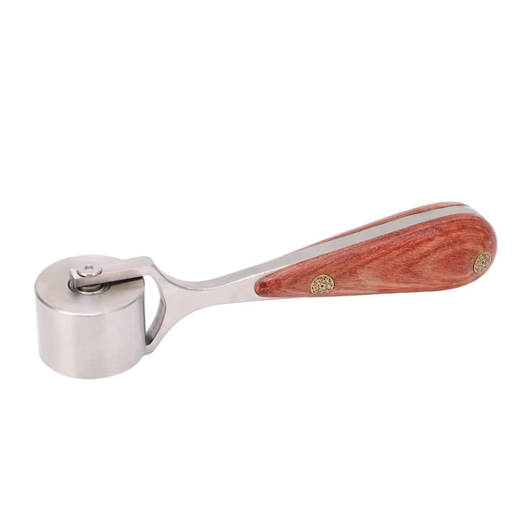 M Buder Leather Roller High Hardness Wear Resistance Stainless Steel Press Edge Tool with Log Handle for Professional DIY Leathercraft Accessories, 6.69 inches / 17 cm