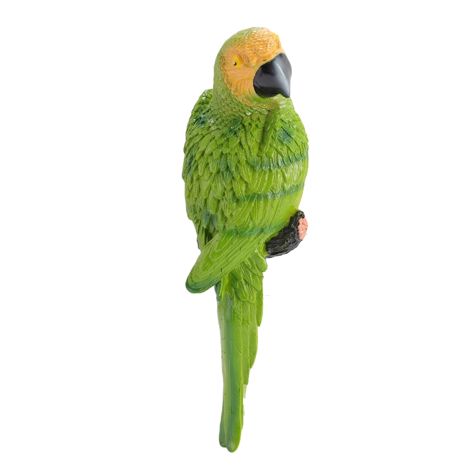 M Buder Lifelike Resin Parrot Statue Tree Hanging Wall Mount Decor for Garden Courtyard Outdoor Sculpture Bird Figurine Left Green (13.78 inches / 35 cm) Weatherproof UV Resistant Yard Art