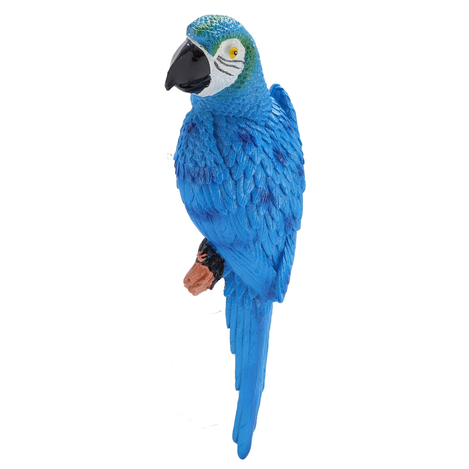 M Buder Lifelike Resin Parrot Statue Tree Hanging Wall Mount Decor for Garden Courtyard Outdoor Sculpture Bird Figurine Right Blue (13.78 inches / 35 cm) Weatherproof UV Resistant Yard Art