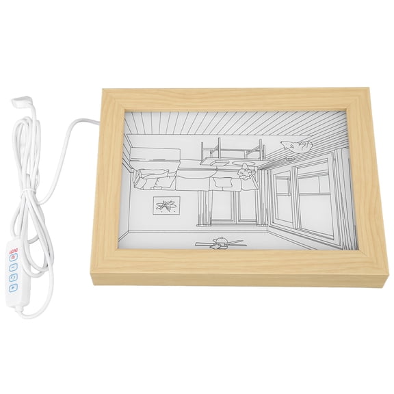 M Buder Light Painting Innovative Japanese Anime Style 3 Modes Simulated Sunlight LED Illuminated Photo Frame Small Size 11x7.8 in / 28x20 cm USB Plug In Night Light Desk Lamp