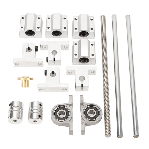 M Buder Linear Motion Guide Rod Shaft T8x8 Lead Screw SC8UU Sliding Bearing Block Flexible Coupling Kit 8-250 for 3D Printers Engraving Machines (9.84 inches / 250 mm)