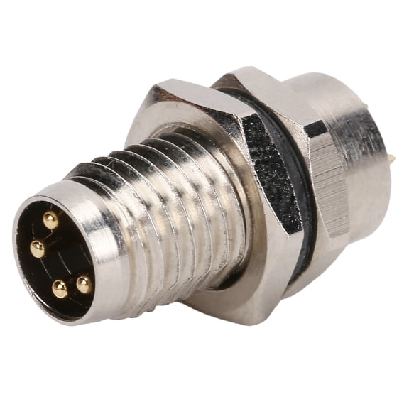 M Buder M8-F-P4 Back Board Mounted Needle Socket 4Pin M8 Waterproof Electrical Connector IP67 Rated Epoxy Resin Sealing Brass Gold-Plated Contacts High Reliability Plug