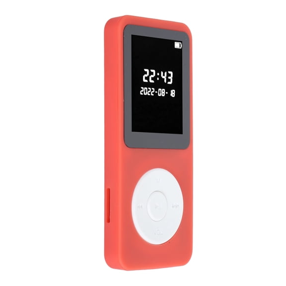 M Buder MP3 Player Bluetooth 5.0 Portable HiFi Music Player 1.77 in LCD Screen Built-in HD Speaker FM Radio Recorder Alarm Clock Red No Memory Card