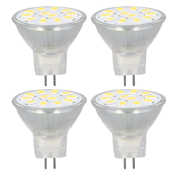 M Buder MR11 LED Spot Light Bulb, 3W 300LM Warm White 12 LEDs Dual Needle Base, 120 Degree Beam Angle, AC 10-30V Landscape Track Lighting, 4 Pack