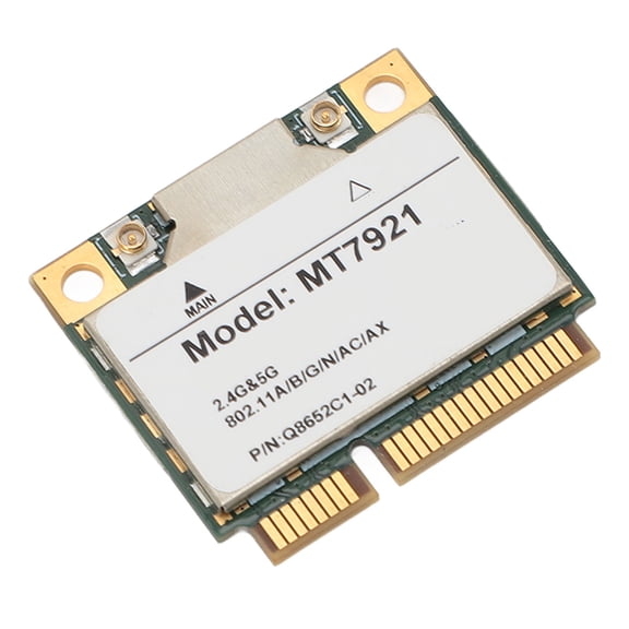 M Buder MT7921 Mini-PCIE Wi-Fi 6 Wireless Network Card Adapter Bluetooth 5.2 1800Mbps Dual-Band 5GHz 1200Mbps 2.4GHz 574Mbps for Win 10 11 Desktop Laptop Computer (2.36 inches / 6 cm Length)