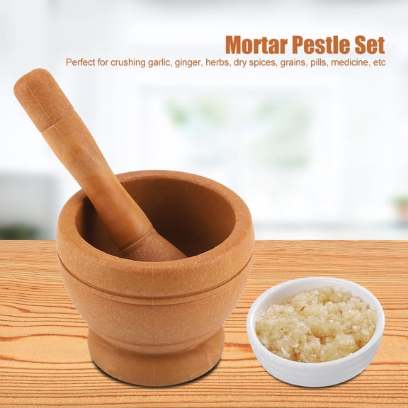 M Buder Manual Plastic Garlic Grinder Spices Herbs Mortar Pestle Set Grinding Bowl Kitchen Tool