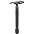 thumbnail image 1 of M Buder Manual Shaving Razor Double Edge Beard Body Hair Trimming Portable Long Handle Razor with 5 Blades & Cleaning Brush, Black (4.72 inches / 12 cm), 1 of 10