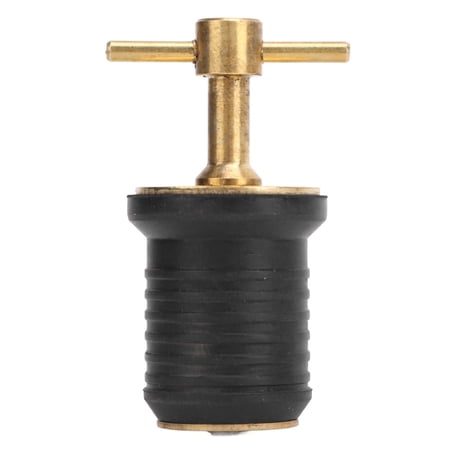 M Buder Marine Boat Brass T Handle Drain Plug Strong Structure Twist Turn and Seal Design Rubber Plugs for Yachts Ships 1 inch Premium Waterproof Hull Hardware Essential Accessorie