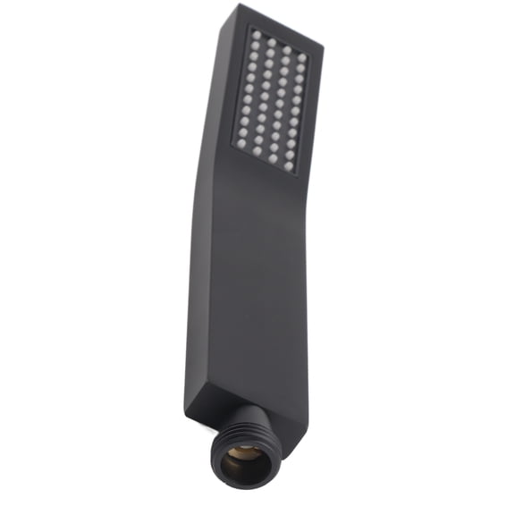 M Buder Matte Black Brass Square Handheld Shower Head High Pressure Bathroom Sprayer with G1/2 Inch Universal Thread, 9.44 Inches / 24 cm
