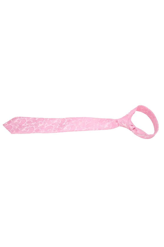 Mens Tie Handkerchief Set Pink Print Classic Style Necktie Kit