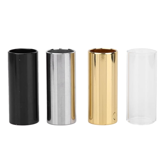 M Buder Metal Guitar Slides Bar and Borosilicate Glass Slide Cover Set with Thumb Finger Picks and Storage Box for Acoustic Electric Guitars and Bass, 14 Pieces, Assorted Colors (2.36 inches / 6 cm)