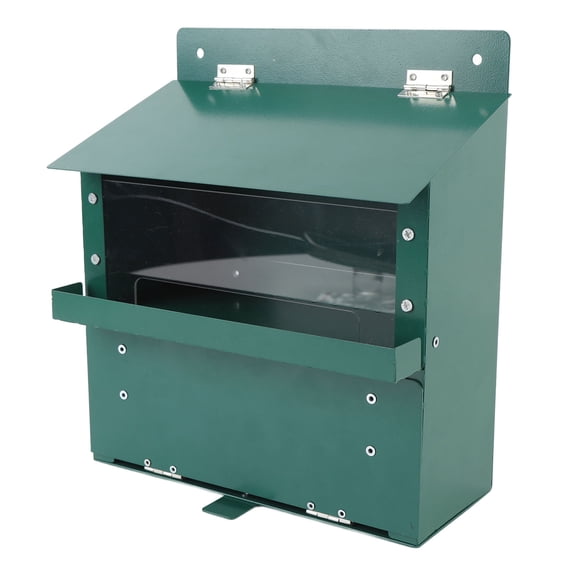 M Buder Metal Squirrel Feeder with Transparent Acrylic Plate Pet Picnic Table Assembled Feeding Box for Outdoor Garden Backyard Tree Post Mount, 8x6.2x9 Inches / 20.3x15.7x22.9 cm Space Saving Kit