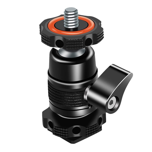 M Buder Mini Ball Head Adapter Monitor Mount Cold Shoe Adapter Aluminum Alloy with 1/4 Inch Screw for Mounting Camera Monitor Microphone LED Video Light Tripod Accessories