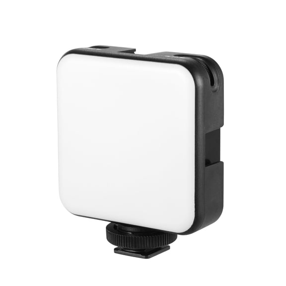 M Buder Mini Bi-Color Vlog LED Video Light Panel, 2500K-6500K Dimmable 6W with Built-in Rechargeable Battery, 3 Cold Shoe Mounts for DSLR Camera, 3.94 inches / 10 cm, 1 Pack