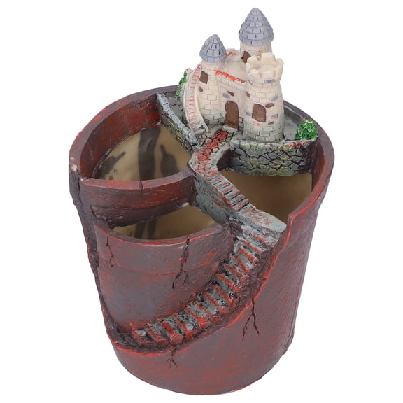M Buder Mini Castle Succulent Planter Resin Flower Container Novelty Home Decor Flowerpot