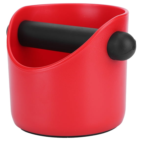 M Buder Mini Coffee Grounds Container Non-Slip Straight Port Household Grind Bucket Knock Bin Box, ABS Plastic, 3.9 inches / 10 cm, Red