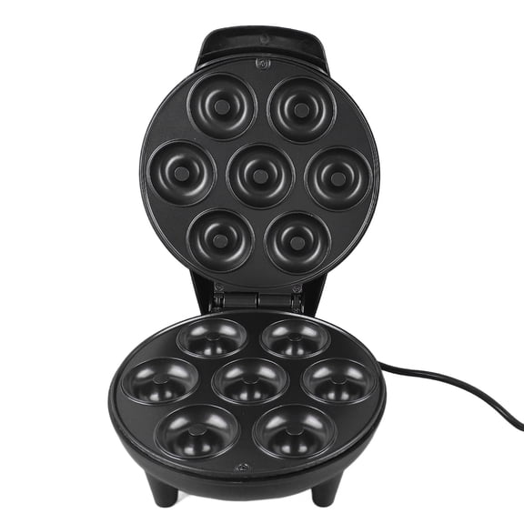 M Buder Mini Donut Maker 1200W 7-Hole Electric Donut Press Machine with Nonstick Coating, Black, Perfect for Quick Breakfasts, Fun Desserts, and Homemade Sweet Snacks for the Whole Family