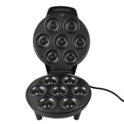 M Buder Mini Donut Maker 1200W 7-Hole Electric Donut Press Machine with Nonstick Coating, Black, Perfect for Quick Breakfasts, Fun Desserts, and Homemade Sweet Snacks for the Whole Family