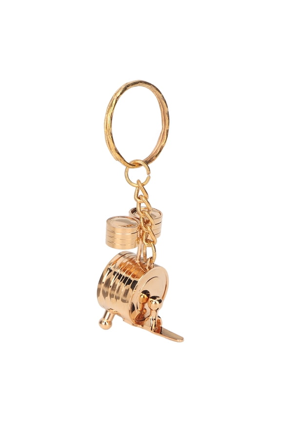 Mini Drums Keychain Attractive High Strength Metal Portable Instrument Keychain Gold 1.6 inches / 4 cm[cite: 1]