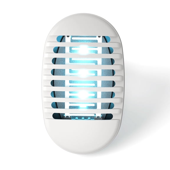 M Buder Mini Home Mosquito Killer Lamp Electric Shock Mosquito Trap Bug Zapper Silent Indoor Night Light (12.3 cm / 4.84 in) - White US Plug