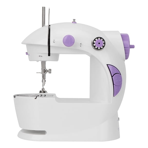 M Buder Mini Portable Household MultiFunction Electric Sewing Machine with Built-In Light, Two-Speed Control, Double-Line Stitches, and Foot Pedal for Home Crafting (9.06 inches / 23 cm)