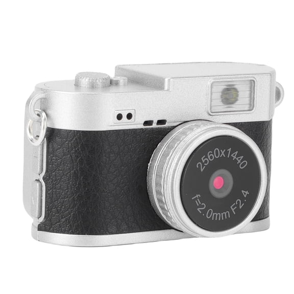M Buder Mini Retro Keychain Digital Camera 2K FHD 2MP 1.47 in / 3.7 cm IPS Screen Portable Compact Camera for Beginners Kids Teens Adults Photography Travel Learning Black