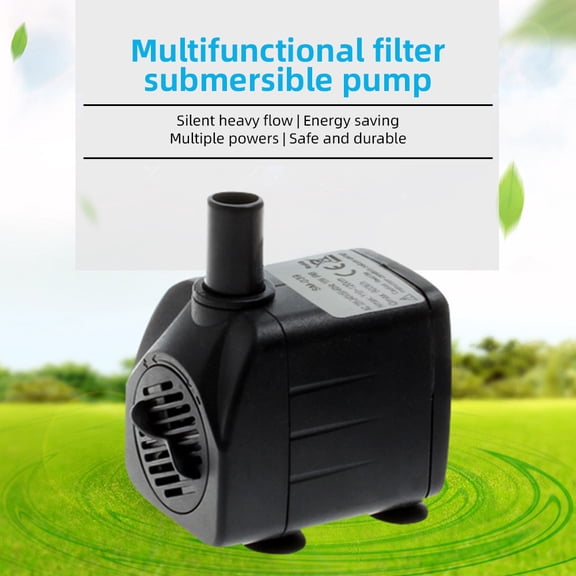 M Buder Mini Submersible Water Pump Flow Adjustable 160 GPH / 600L/H Electric Quiet Fountain Pump with 3.9ft / 1.2m Lift and 6.5ft / 2m Power Cable and Suction Cup Base for Fish Tank Aquarium Pond