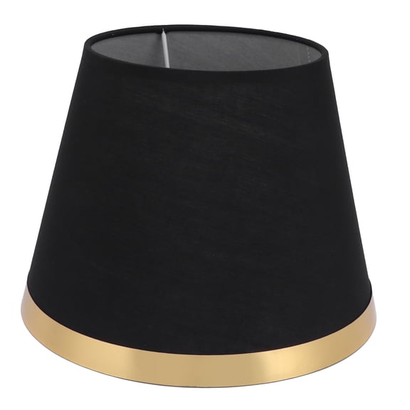 M Buder Modern Fabric Empire Lamp Shade for E27 Table Lamp Floor Light, Inner PVC Coating, Replacement Lampshade (Upper 6.3 in, Lower 10 in) - Black