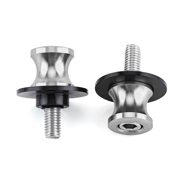 M Buder Motorcycle CNC Rear Stand Swing Arm Spool Sliders Stand Swingarm Bobbins (8mm, Silver) - 0.86 inches / 2.2 cm