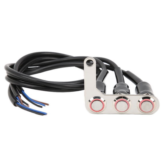 M Buder Motorcycle Handlebar Switch LED Stainless Steel Waterproof for Horn Headlight Spot Lamp Right (5.51 inches / 14 cm)