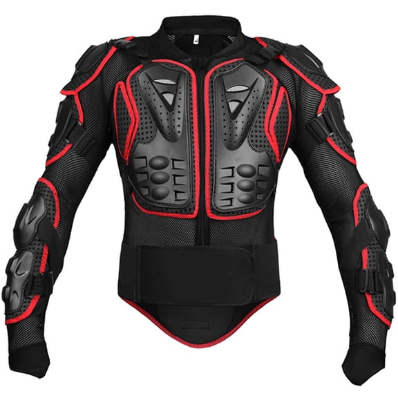 M Buder Motorcycle Protective Jacket for Men Sport MTB Racing Arm Chest Spine Full Body Protector Armor, Red L (22.8 x 17.3 in / 58.0 x 44.0 cm)