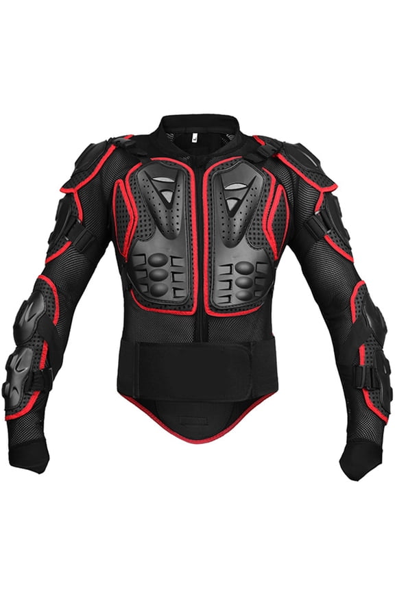Motorcycle Protective Jacket for Men Sport MTB Racing Arm Chest Spine Full Body Protector Armor, Red L (22.8 x 17.3 in / 58.0 x 44.0 cm)
