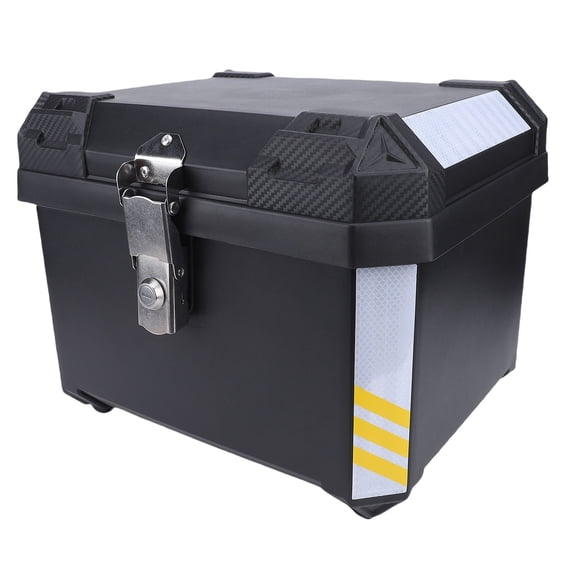 M Buder Motorcycle Top Case 45L Large Capacity Stainless Steel Trunk Waterproof Detachable Luggage Storage Rear Box Universal Fit For Most Frames Heavy Duty Tail Carrier (16.5x14.3in / 42x36cm)
