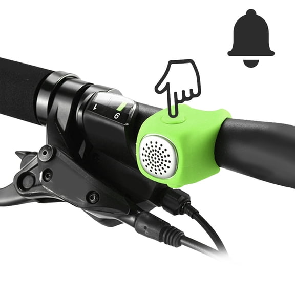 M Buder Mountain Bike Bicycle Handlebar Ringing Alarm Bell Electric Horn for Cycling, 90 Decibels Output, Durable Silicone Material Construction, 3 Tone Modes, Universal Fit (Green)