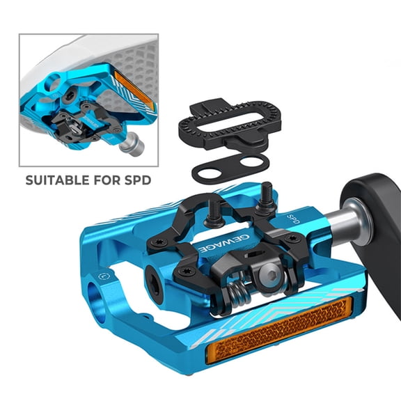 M Buder Mountain Bike Pedals for SPD, Lightweight CNC Aluminum Alloy Bicycle Pedals with Reflector, 3.1 x 4.6 inches / 80 x 118 mm, Black