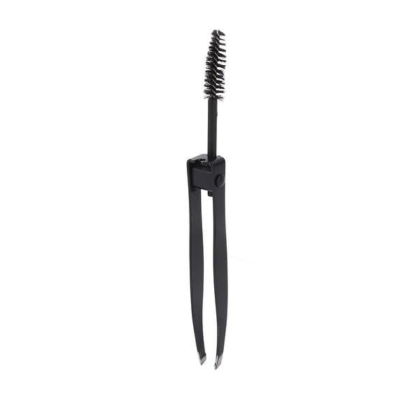 M Buder Multifunctional Eyebrow Tweezer with Comb, Black 2 In 1 Stainless Steel Makeup Grooming Tool for Shaping Eyebrows and Removing Facial Hair, Includes Eyelash Separator, 4.72 inches / 12 cm
