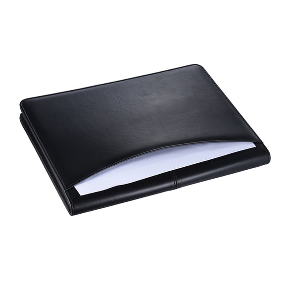 M Buder Multifunctional Professional Business Portfolio A4 Document Case Padfolio Folder Organizer PU Leather with Calculator, Black