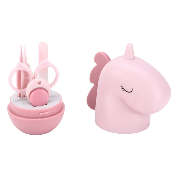 M Buder Nail Clippers Kit Cartoon Shape Stainless Steel Baby Nail Trimmer 5-Piece Set Pink (5.12 inches / 13 cm)