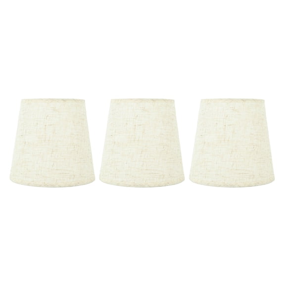 M Buder Natural Linen Stylish Dustproof Barrel Chandelier Shades, 3Pcs Cloth Lampshades Hand Crafted Table Lamps and Floor Light Cover Shells, 4.3 x 5.9 x 5.5 inches / 11 x 15 x 14 cm