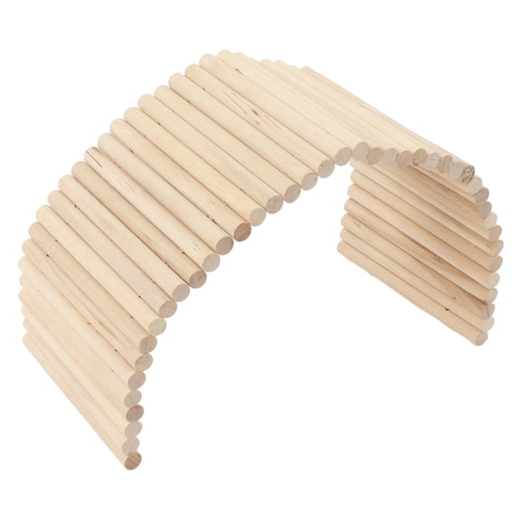 M Buder Natural Wooden Bendable Pet Hideout Bridge & Climbing Tunnel for Hamsters, Guinea Pigs, Rabbits, 5.9 x 15.7 inches / 15 x 40 cm
