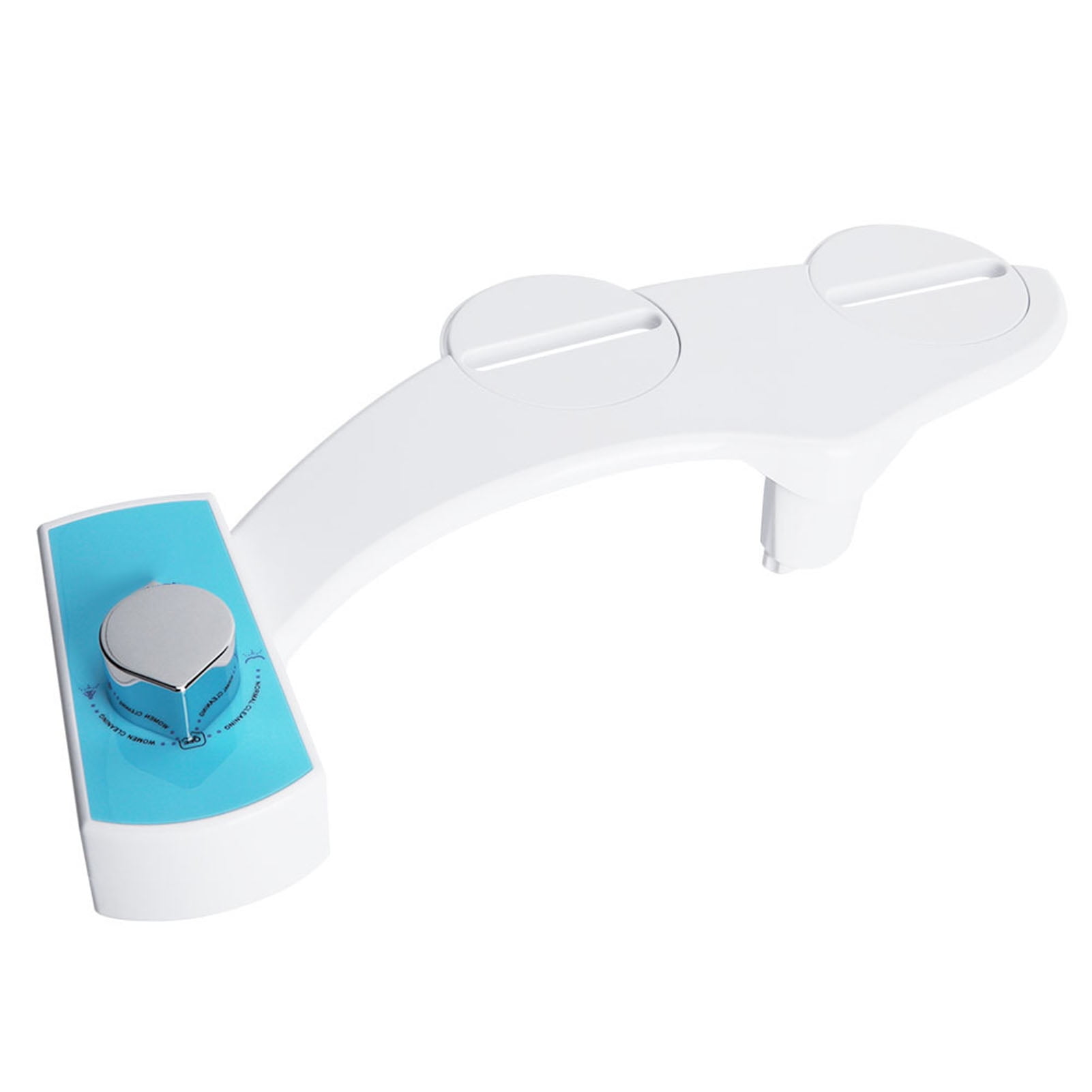 M Buder Non-Electric Bidet Toilet Seat Attachment with Hot and Cold Water Mechanical Spray, US Adapter Included, White