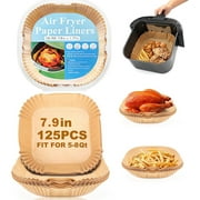 M Buder Non-Stick Disposable Parchment Paper Air Fryer Liners, Square, 7.9 in, 125 Pieces