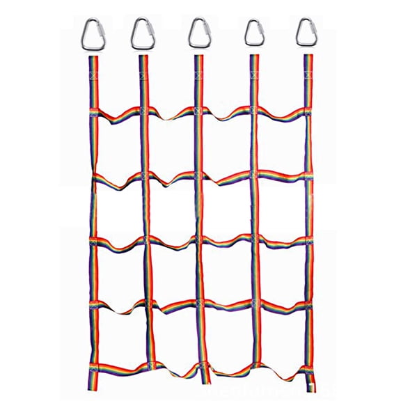 M Buder Nylon Children Outdoor Ribbon Climbing Net Physical Training for Daily Sports Entertainment, 57.1 x 72.8 inches