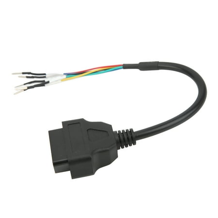 M Buder OBD2 Female Connector Cable 16 Pin K CAN Line Diagnostic Jumper Tester Pigtail Cord For Vehicles, Universal Automotive Code Reader Adapter Extension Wire (6.30 inches / 16.00 cm)